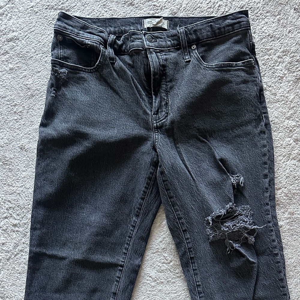Madewell Black Distressed High-Rise Jeans